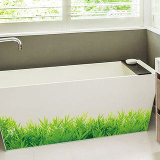Decal trang trí chân tường cỏ xanh