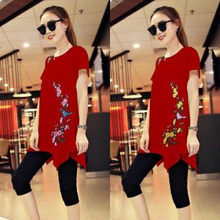 Đồ bộ lửng thêu hoa