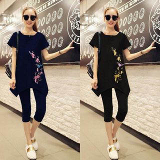 Đồ bộ lửng thêu hoa