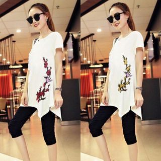 Đồ bộ lửng thêu hoa