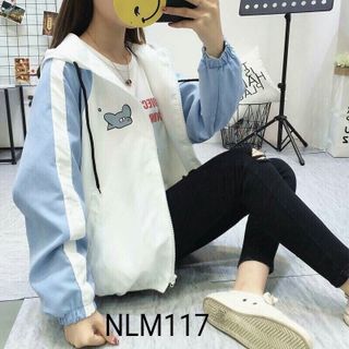 ÁO KHOÁC DÙ PHỐI MÀU VIỀN TAY