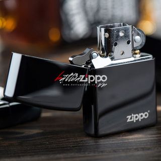 Zippo Đen Bóng Logo