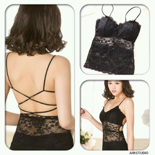 Áo lót ren hở lưng dây chéo
