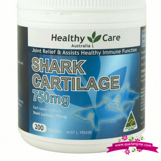 Healthy Care Shark Cartilage 750mg 200 Tablets - Sụn vi cá mập giúp giảm đau cho xương và cứng khớp
