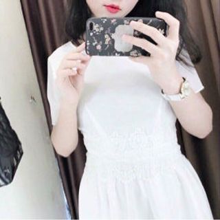 váy trắng cati midi