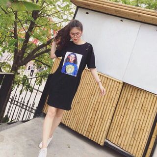 Váy thun suông in hình hot hit