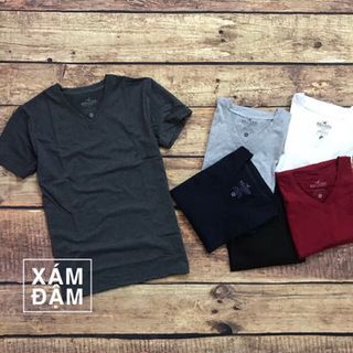 ÁO THUN CỔ TIM TAY NGẮN