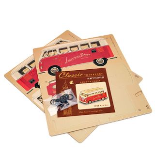 Mô hình lắp ráp và đựng đồ tiện ích 1986 red bus