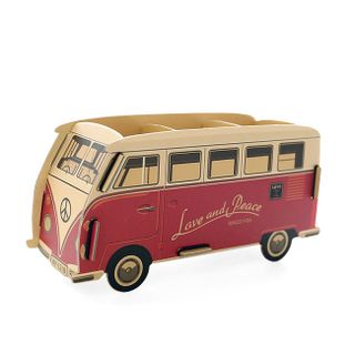 Mô hình lắp ráp và đựng đồ tiện ích 1986 red bus