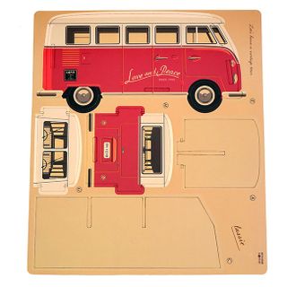 Mô hình lắp ráp và đựng đồ tiện ích 1986 red bus
