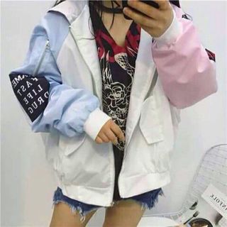 ÁO KHOÁC NỮ TAY PHỐI 2 MÀU