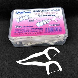 Tăm chỉ nha khoa ORALTANA Hộp nhựa 50 cái