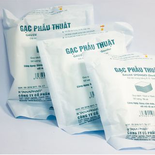 Gạc phẫu thuật tiệt trùng Tanaphar Kt 10cm x 10cm x 8 lớp