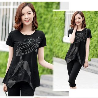 Set bộ lửng đỏ cô gái tóc bay form dài