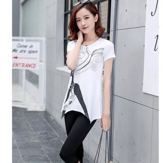 Set bộ lửng đen cô gái tóc bay form dài