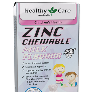 Healthy Care Zinc Milk Flavour 120 Chewable Tablets - Viên uống bổ sung kẽm cho trẻ trên 1 tuổi giá sỉ