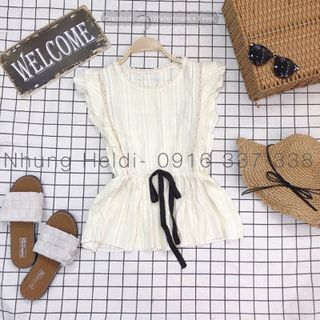 Áo sô cánh tiên Tay cánh tiên xinh iu lắm lun Eo có bo thun cột nơ form peplum