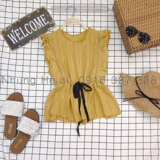Áo sô cánh tiên Tay cánh tiên xinh iu lắm lun Eo có bo thun cột nơ form peplum