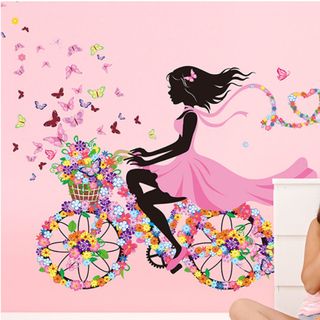 DECAL CHI TIẾT CÔ GÁI ĐẠP XE