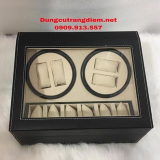Hộp đựng đồng hồ cơ da 4 xoay 6 trưng bày