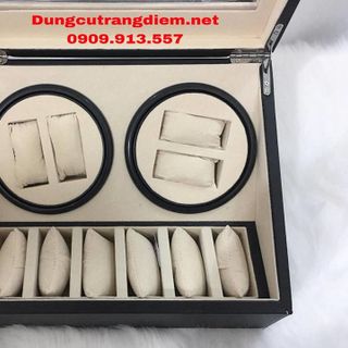 Hộp đựng đồng hồ cơ da 4 xoay 6 trưng bày