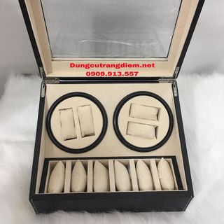 Hộp đựng đồng hồ cơ da 4 xoay 6 trưng bày