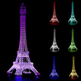 THÁP EIFFEL LED 3D NHIỀU MÀU XÀI PIN CỰC ĐẸP