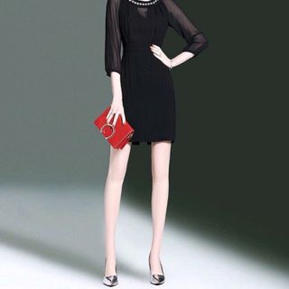 ĐẦM CỔ PHỐI HẠT TAY VOAN