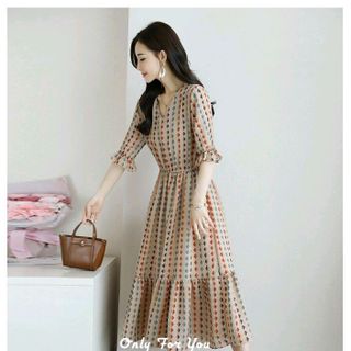 ĐẦM VOAN CỔ TIM PHỐI BÈO