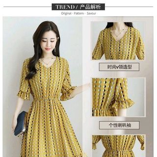 ĐẦM VOAN CỔ TIM PHỐI BÈO