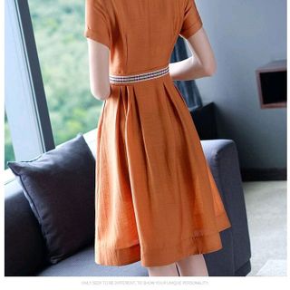 ĐẦM XÒE TAY CON CỔ DẮP CHÉO
