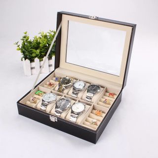 Hộp đựng đồng hồ 6 Chiếc và 4 ngăn trang sức