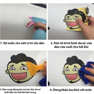 Decal dán trang trí hình EM BÉ - BABY IN CAR đeo ống nghe Bác Sĩ sticker dễ thương tạo sự cảnh giác chạy chậm xe phía sau cho xe hơi ôtô xe khách xe tải xe máy EX018