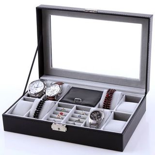 Hộp đựng đồng hồ 8 chiếc và 3 ngăn trang sức