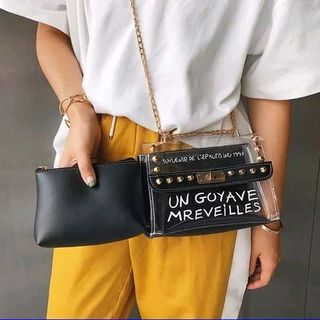 túi trong suốt phiên bản dây xích