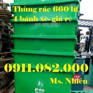 Thùng rác 660 lít giá sỉ- xe gom rác 660 lít giá rẻ