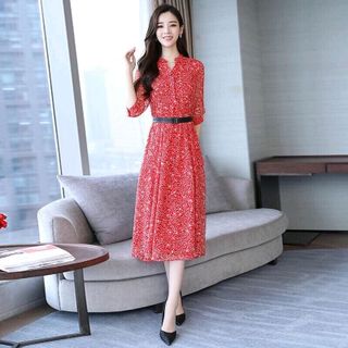 ĐẦM VOAN TAY CÁCH ĐIỆU KÈM NỊT