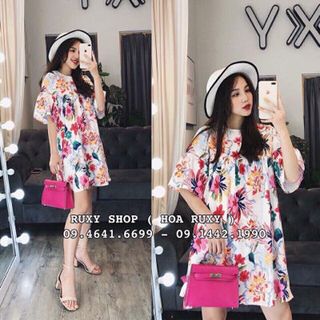 Đầm Lụa hoa QC