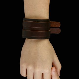 XCJ0094 Vòng tay da phối thép không rỉ phong cách nam tính