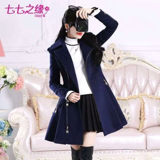 ÁO KHOÁC VEST FORM DÀI HÀN QUỐC DÂY KÉO Màu xanh