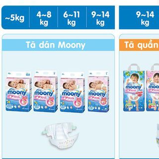 Bỉm tã Moony Nhật Bản nội địa - Tã quần nhiều size