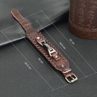 XCJ0339 Vòng tay chất liệu 100 da thật kiểu dáng cổ điển cho nam và nữ
