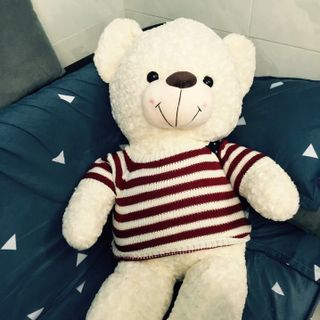 Gấu Bông Teddy Khổ vải 12m cao 1m màu trắng hồng Cơ Sở Sản Xuất Gấu Bông Mạnh Quang giá sỉ