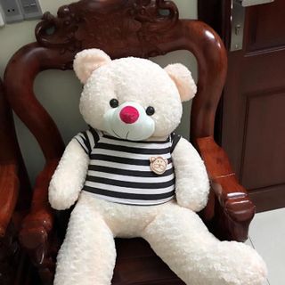 Gấu Bông Teddy Khổ vải 12m cao 1m màu trắng hồng Cơ Sở Sản Xuất Gấu Bông Mạnh Quang