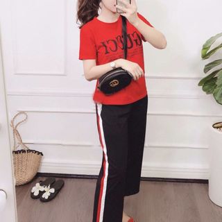 ĐỒ Bộ ÁO THUN COTTON QUẦN ỐNG RỘNG Y HÌNH