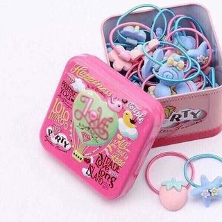Hộp 40 Dây Cột Tóc Cho Bé có mẫu kitty