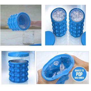 Khay Là Đá Thông Minh Silicon Bền Dẻo - Làm được 120 viên đá - Thay Thế 10 khay đá bình thường - Vừa tạo đá vừa giữ được đá
