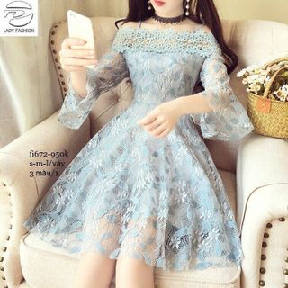 đầm ren xòe dự tiệc