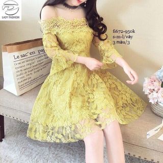 đầm ren xòe dự tiệc