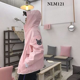 Áo khoác dù in hình mèo xinh xắn